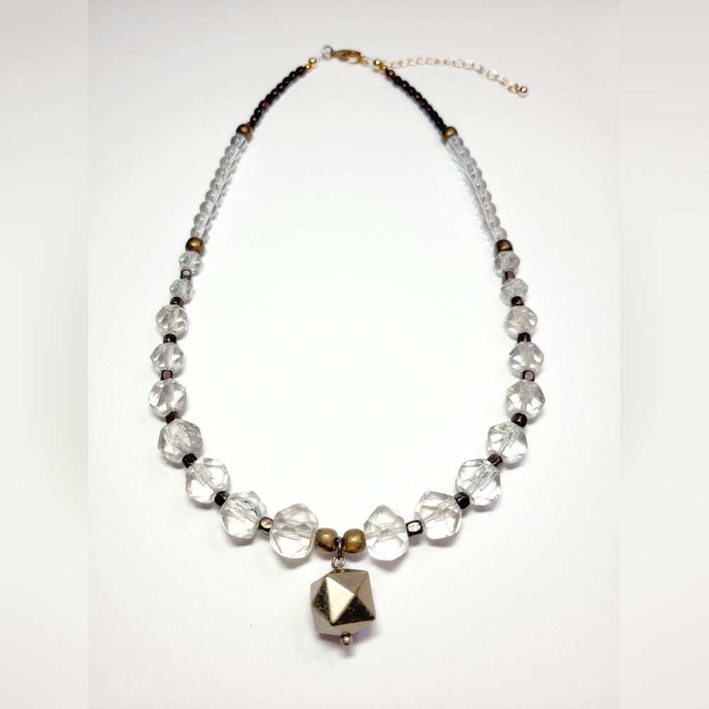 Handmade Geometric Beaded Pendant Necklace